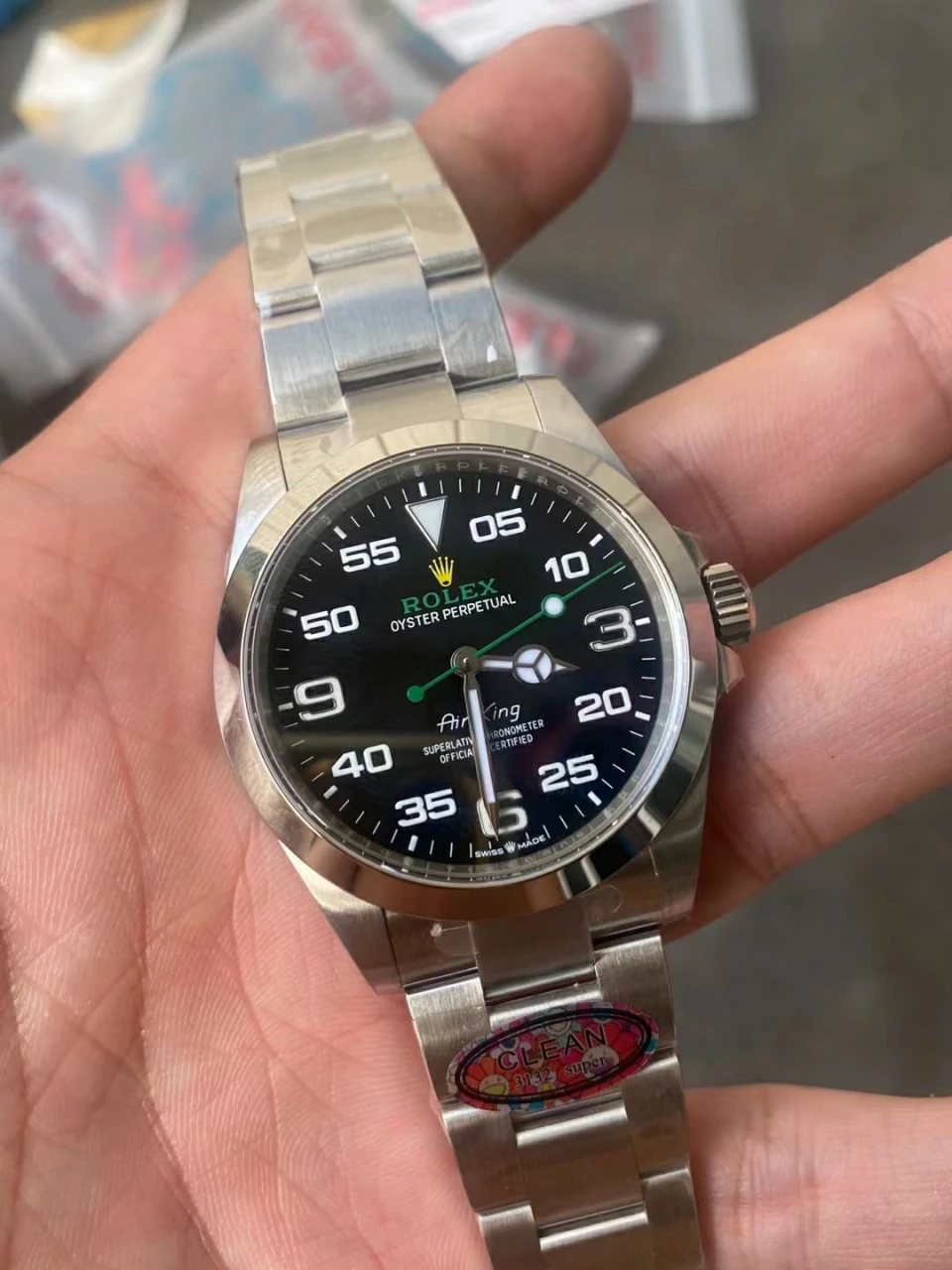 clean Air-King 126900 40mm SS Black Dial on SS Bracelet shanghai3230