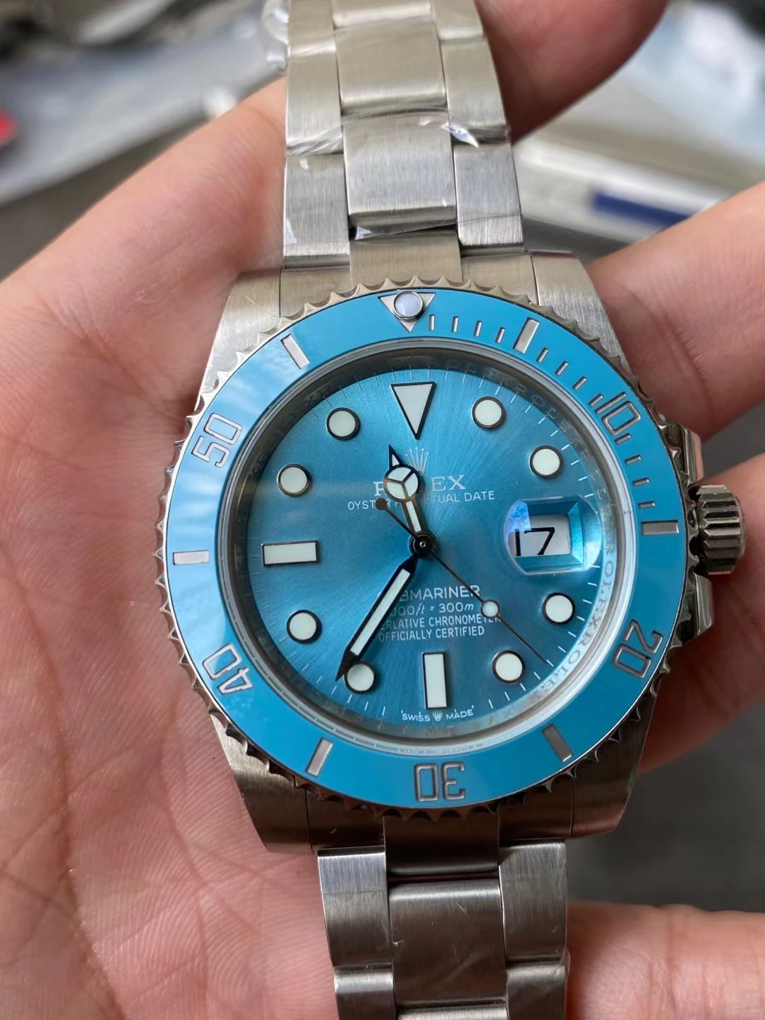 BBF 40mm Submariner BLAKEN Special Light Blue Dial A3135